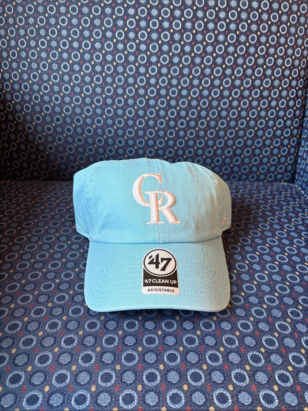 '47 Colorado Rockies Adjustable Hat with White Pink Outline Logo